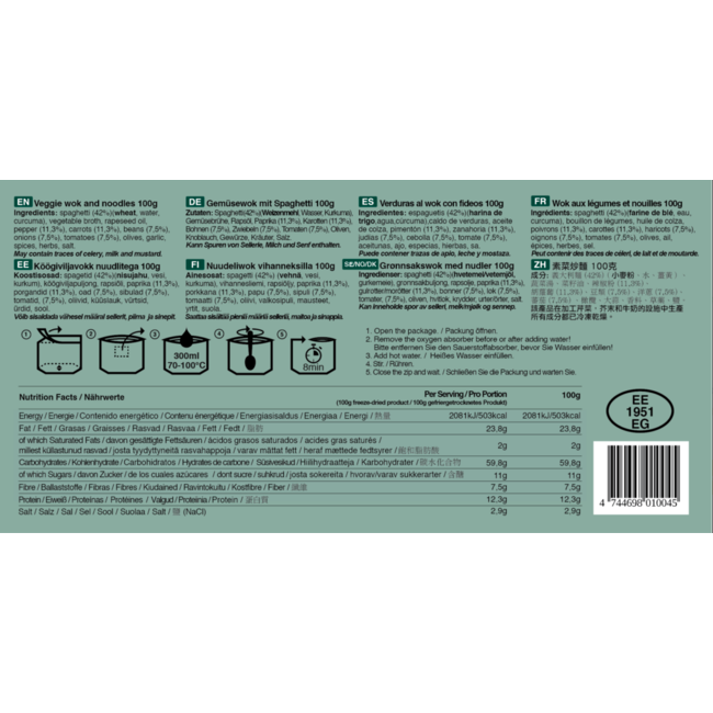 Tactical Foodpack Veggie Wok and Noodles (100g)