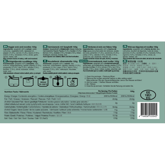 Tactical Foodpack Veggie Wok and Noodles (100g)