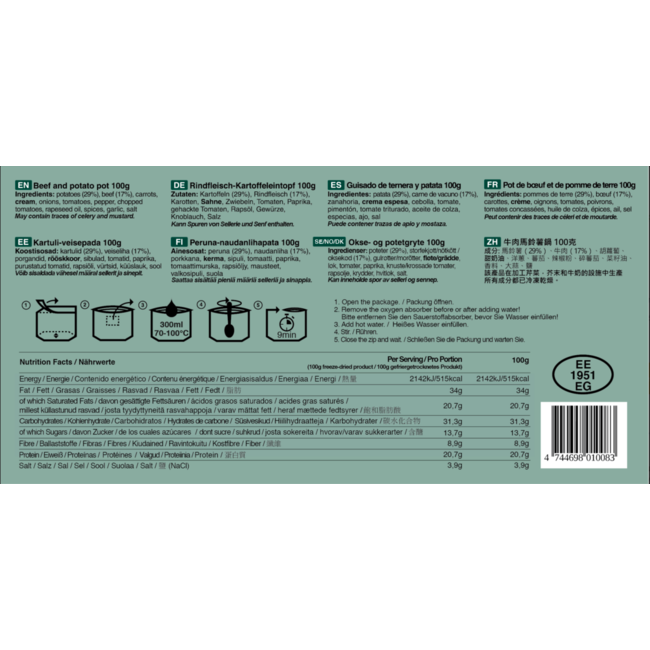 Tactical Foodpack Beef & Potato Pot (100g)