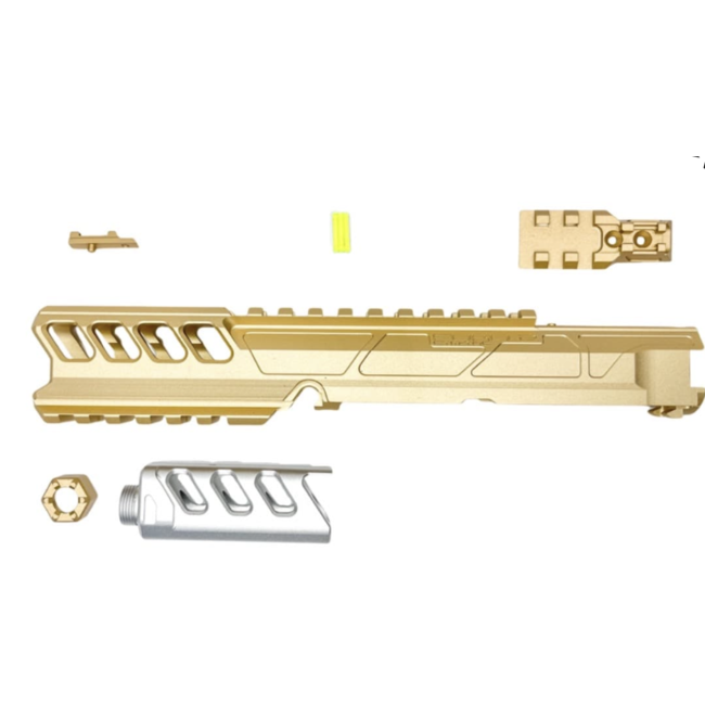 CTM Airsoft AAP-01/C FUKU-2 CNC UPPER SET - Long General Version - Champagne Gold/Silver