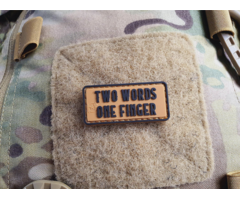 JTG Patch - Two Words One Finger - Tan