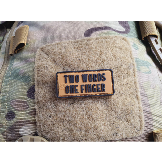 JTG Patch - Two Words One Finger - Tan