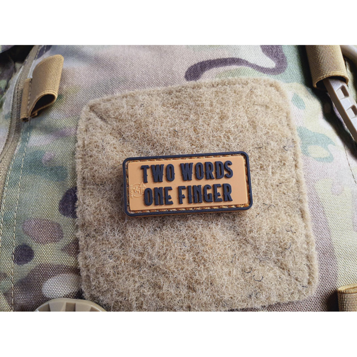 JTG Patch - Two Words One Finger - Tan