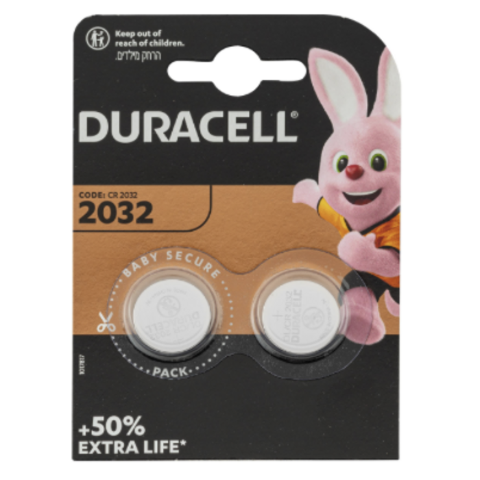 Duracell Pack of 2 CR2032 lithium batteries 3 volts
