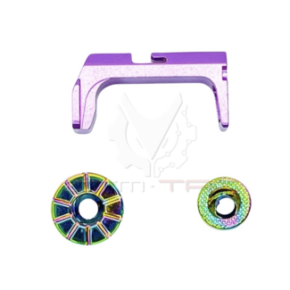 CTM Airsoft FUKU-2 Frame CNC Magazine Release Set - Electroplated Rainbow