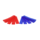 Velcro Team Strap - Set van 2 ( Blauw&Rood)