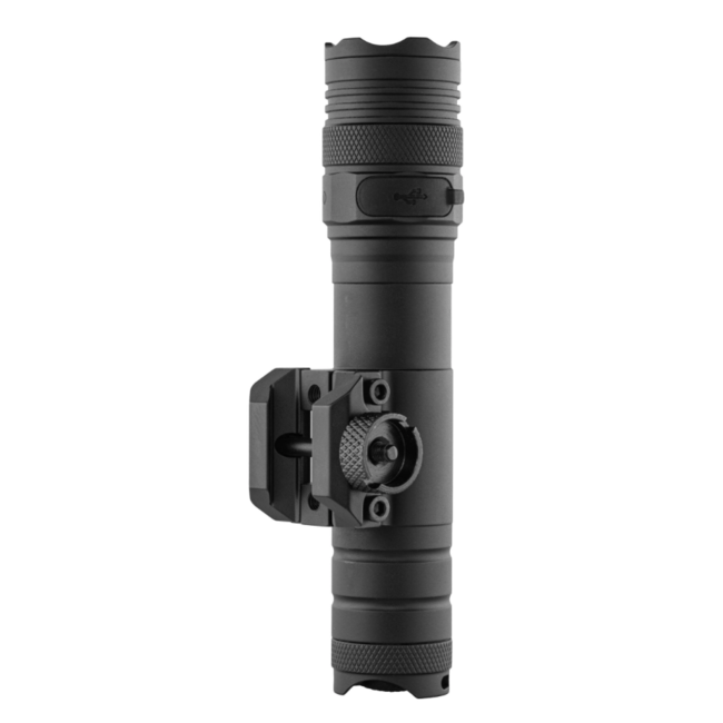 Skywoods Tactical Flashlight - 1250 Lumens with Picatinny Rail Mount - Black
