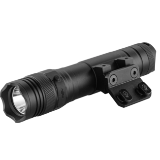 Skywoods Tactical Flashlight - 1250 Lumens with Picatinny & M-Lock Rail Mount - Black
