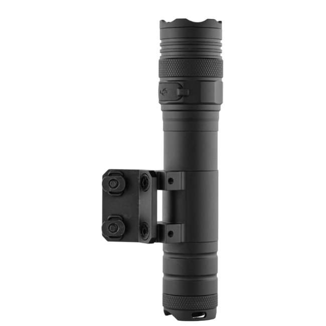 Skywoods Tactical Flashlight - 1250 Lumens with M-Lock Rail Mount - Black