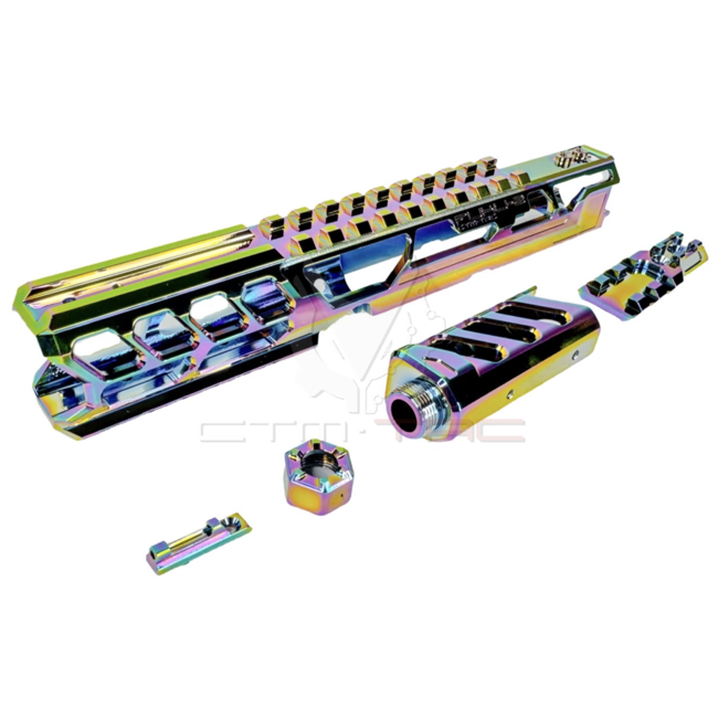 CTM Airsoft AAP-01/C FUKU-2 CNC UPPER SET - Long Cutout Version - Electroplated Rainbow