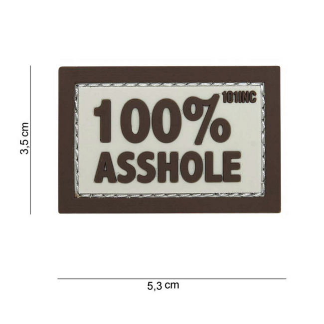 101 Inc. Patch - 100% Asshole - Tan - pvc