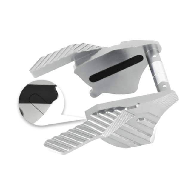 NexxSpeed CNC Aluminum Thumb Safeties - Tokyo Marui Hi-Capa 4.3 / 5.1 / Gold Match - Silver