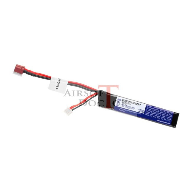 Pirate Arms LiPo 7.4V 1100mAh 20C Stock Tube Type - T-Plug