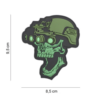101 Inc. Patch-  PVC Night vision skull green