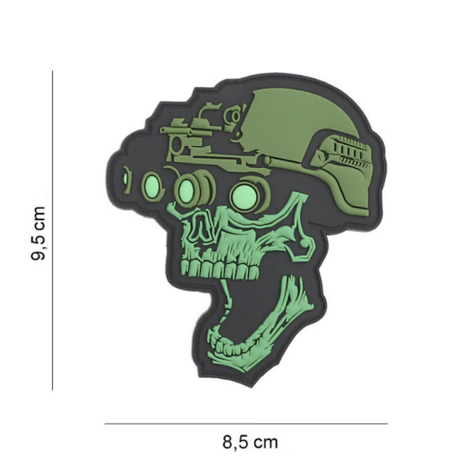 101 Inc. Patch-   PVC Night vision skull green