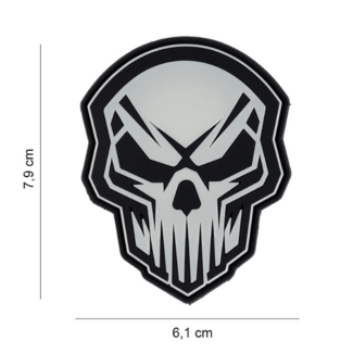 101 Inc. Patch - Angry Skull Glow in the Dark - PVC