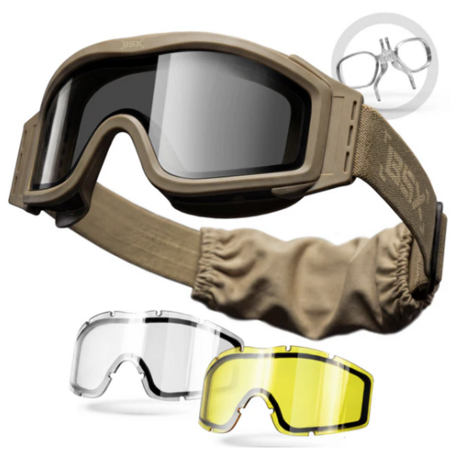 HK Army BSX - Tango Goggle - Tan - 3lenses