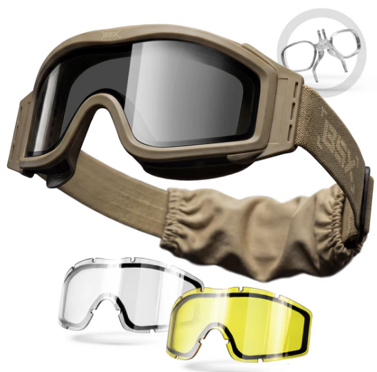 HK Army BSX - Tango Goggle - Tan - 3lenses