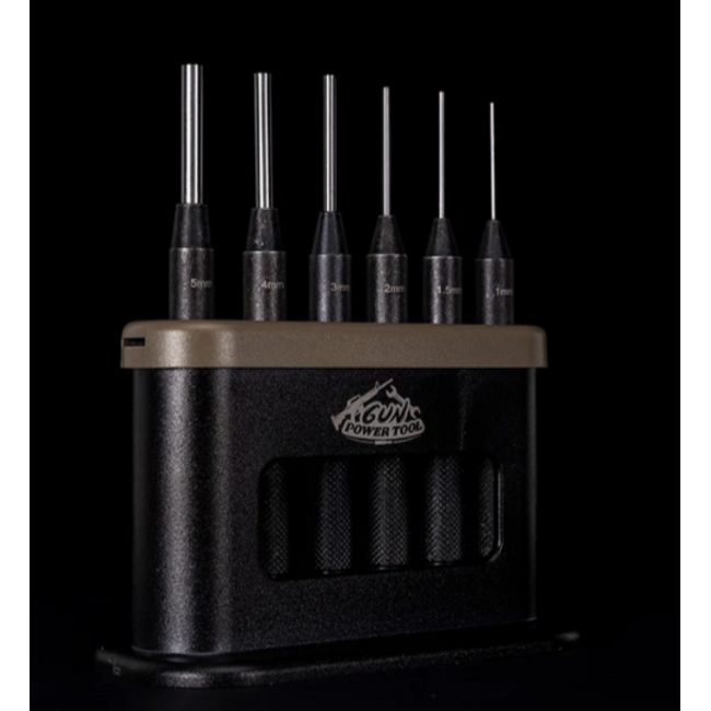 Gun Power Tool 6 Piece Pin Punch Set - Coyote