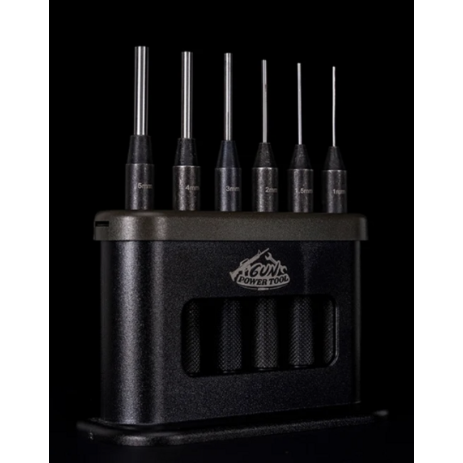 Gun Power Tool 6 Piece Pin Punch Set - Green