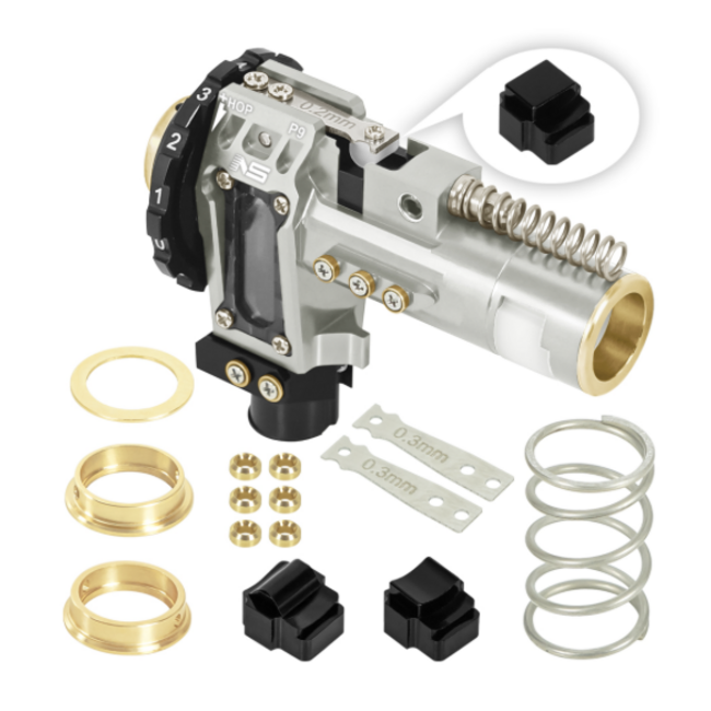 NexxSpeed CNC Aluminum Hopup Chamber Version 2 for M4 Airsoft AEG - Silver