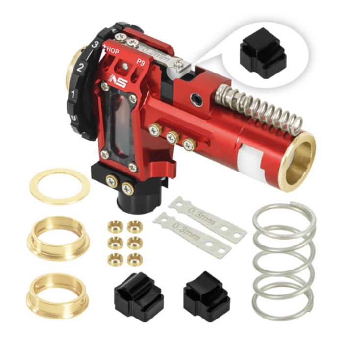 NexxSpeed CNC Aluminum Hopup Chamber Version 2 for M4 Airsoft AEG - Red