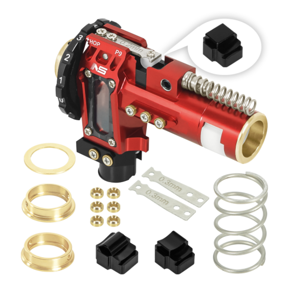 NexxSpeed CNC Aluminum Hopup Chamber Version 2 for M4 Airsoft AEG - Red