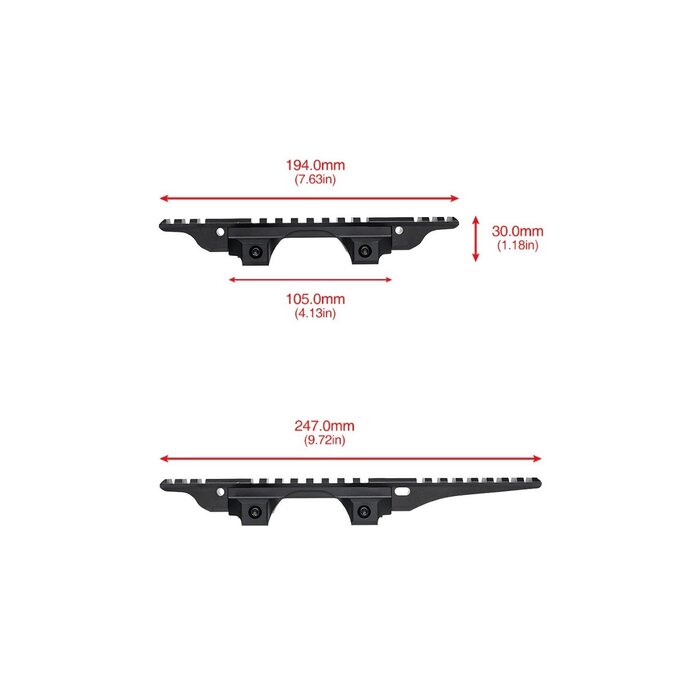 WADSN Picatinny Mount for Red dot - Black