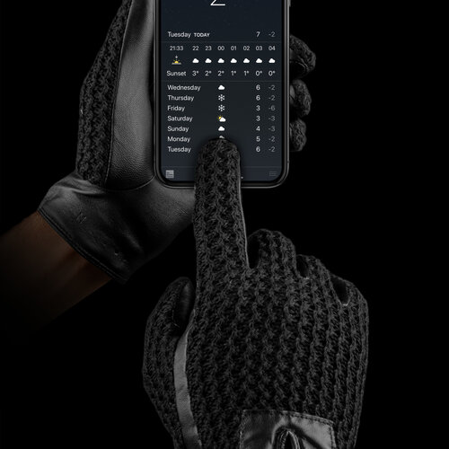 Mujjo Mujjo Leather Crochet Touchscreen Gloves