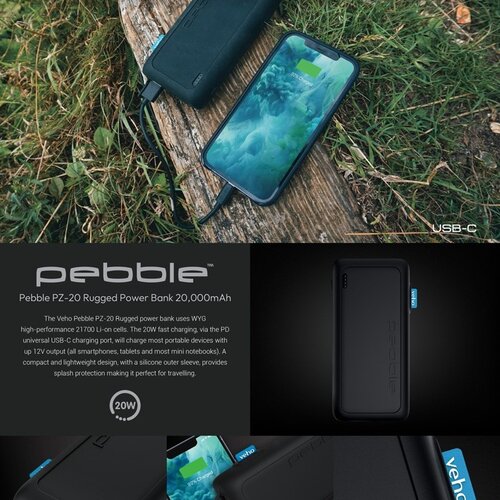 Veho Veho Pebble PZ-20 Rugged Portable Power Bank – 20,000mAh