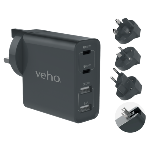 Veho Veho TA-45 Multi region universal USB charger plug adapter