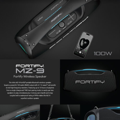 Veho Veho M-Series MZ-9 Fortify Wireless Speaker | VSS-033-MZ9-B
