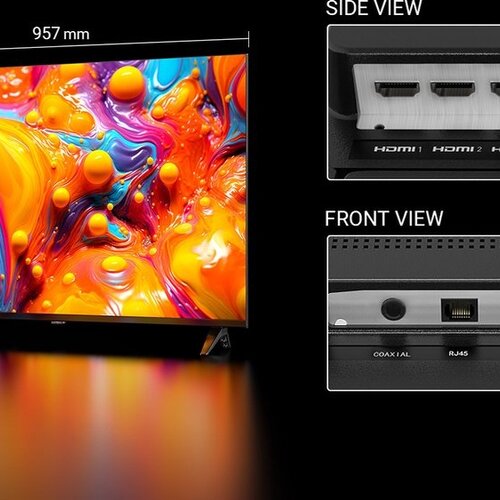 TeeView Google Smart TV | 43 inch TeeView QLED TV, 4K Ultra HD | Frameless Design