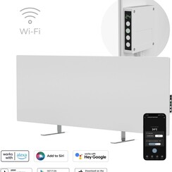 AENO GH3S slimme infrarood verwarmingspaneel - LED-scherm - Red Dot winnaar 2023 voor design en verwarmingstechnologie - Bluetooth - WIFI - 700 Watt - Elektrische kachel - Verwarmingsplaat - Infrarood + convectie - Wit
