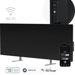 AENO GH4S slimme infrarood verwarmingspaneel - LED-scherm - Red Dot winnaar 2023 voor design en verwarmingstechnologie - Bluetooth - WIFI - 700 Watt - Elektrische kachel - Verwarmingsplaat - Infrarood + convectie - Zwart