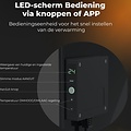 AENO AENO GH4S slimme infrarood verwarmingspaneel - LED-scherm - Red Dot winnaar 2023 voor design en verwarmingstechnologie - Bluetooth - WIFI - 700 Watt - Elektrische kachel - Verwarmingsplaat - Infrarood + convectie - Zwart