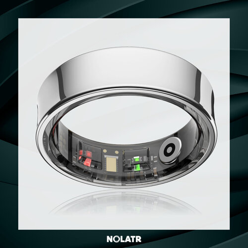 NOLATR NOLATR LUX Smart Ring - Step Counter - Sleep Tracker - Silver - Size 13
