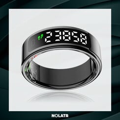NOLATR VUE Smart Ring with Display - Black - Size 8