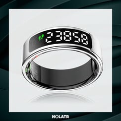 NOLATR VUE Smart Ring with Display - Silver - Size 7