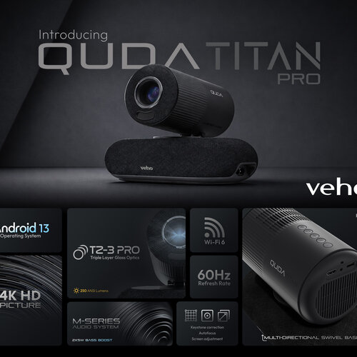 Veho Veho QUDA Titan Pro 4K Smart Projector | VPJ-004-TP
