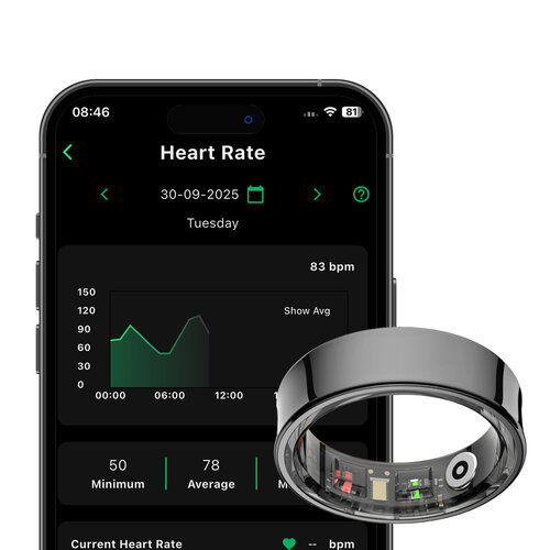 NOLATR NOLATR LUX Smart Ring - Stappenteller - Slaaptracker - Zilver - Maat 12