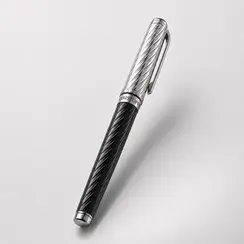 Christophe Duchamp Black & Silver Stainless Steel Ballpoint Pen | CDPEN1