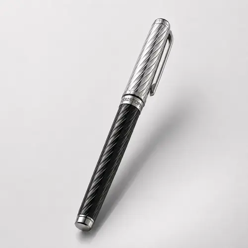 Christophe Duchamp Christophe Duchamp Black & Silver Stainless Steel Ballpoint Pen | CDPEN1