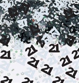 21st Birthday Black & Silver Table/Invite Confetti