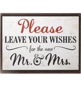 Mr & Mrs Wishes Metal Sign
