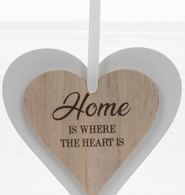 Natural Double Heart Plaque - Home