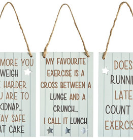 Exercising Assorted Metal Signs, 11cm