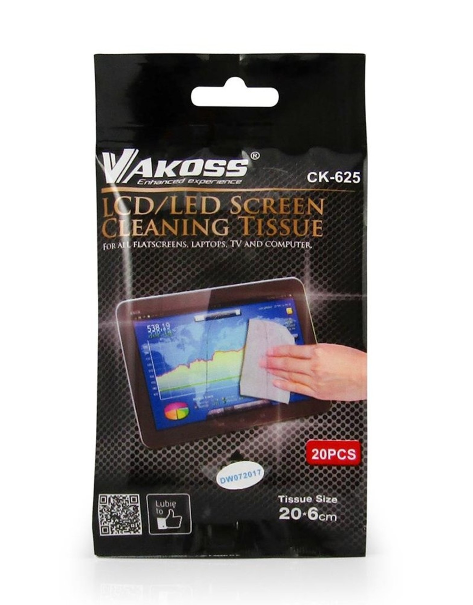 Vakoss Vakoss pack of 20 LCD/LED cleaning tissues