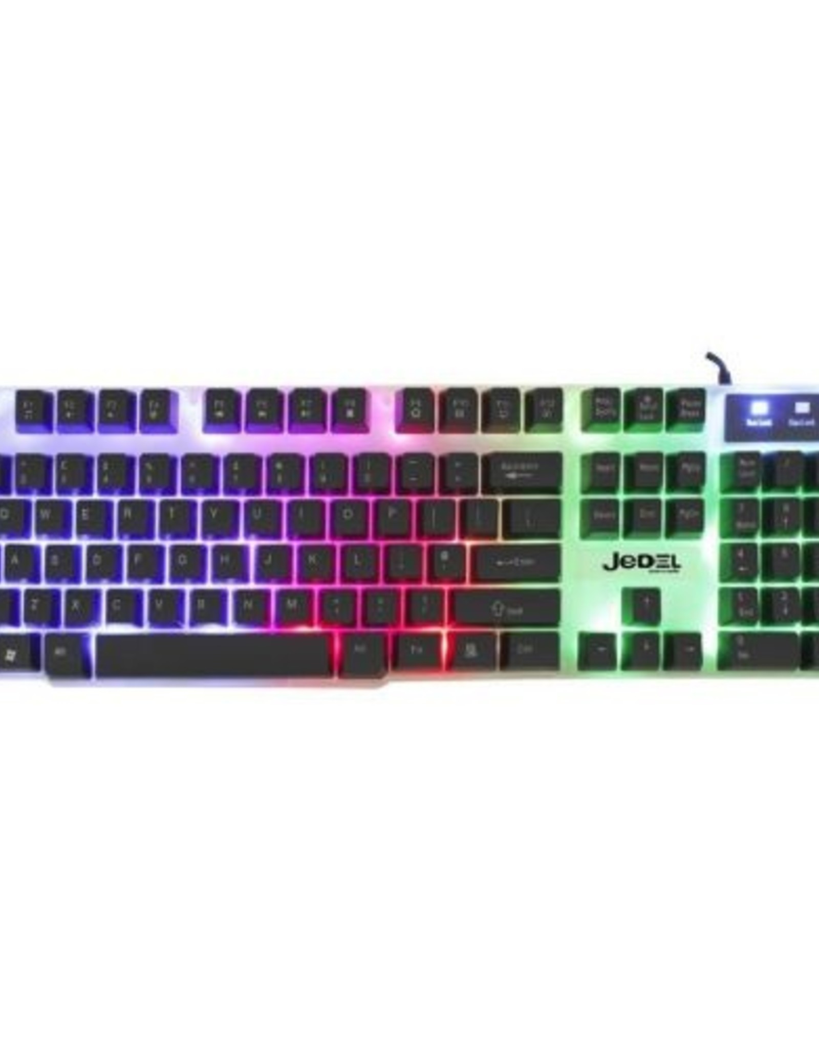 JEDEL JEDEL GK100 DESKKIT 7 COLOUR RGB LED BACKLIT KEYBOARD AND MOUSE GAMING COMBO