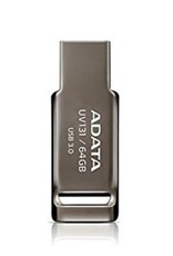 ADATA ADATA USB3.0 MEMORY PEN (UV131), 64GB, CHROMIUM GREY ZINC-ALLOY, CAPLESS